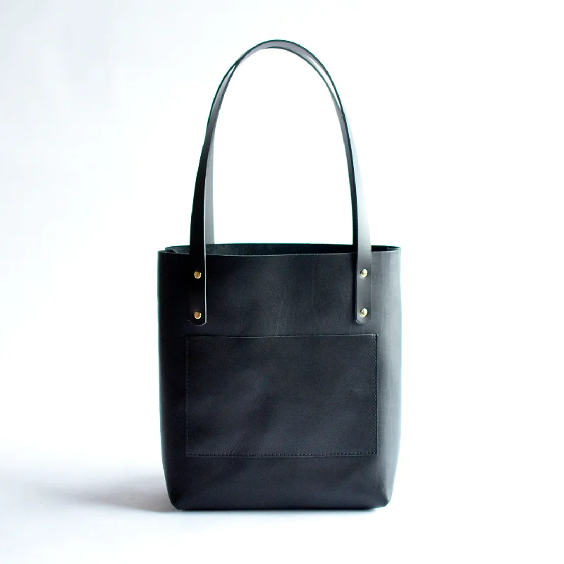 Medium Classic Tote - Black Leather