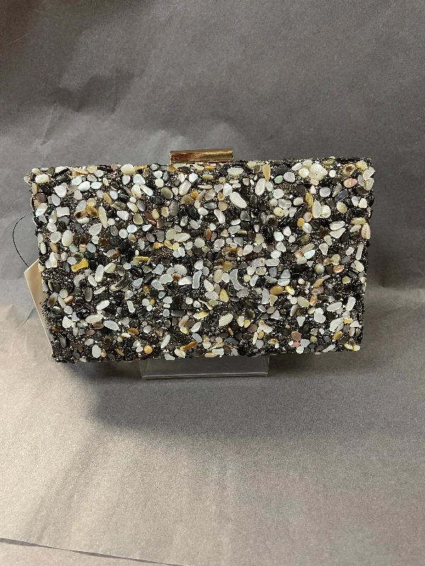 Sondra Roberts Stone and Shell Encrusted Box Clutch