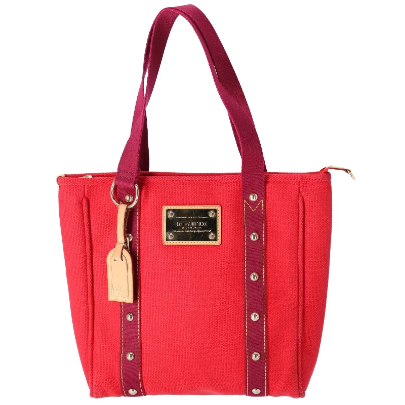 Louis Vuitton Cabas MM Antigua Tote Bag M40034 Red Rouge Canvas