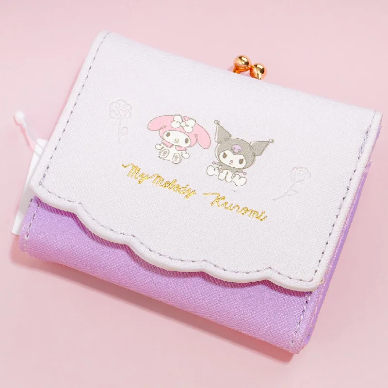 My Melody & Kuromi Flowery Trifold Wallet