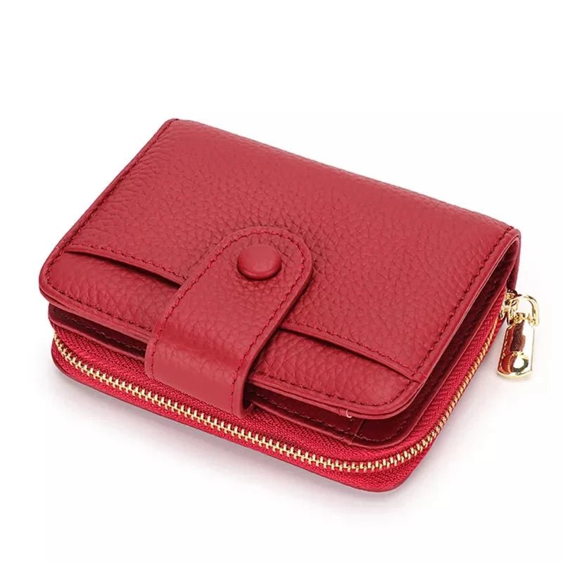 Chic Zipper Coin : Genuine Leather Wallet