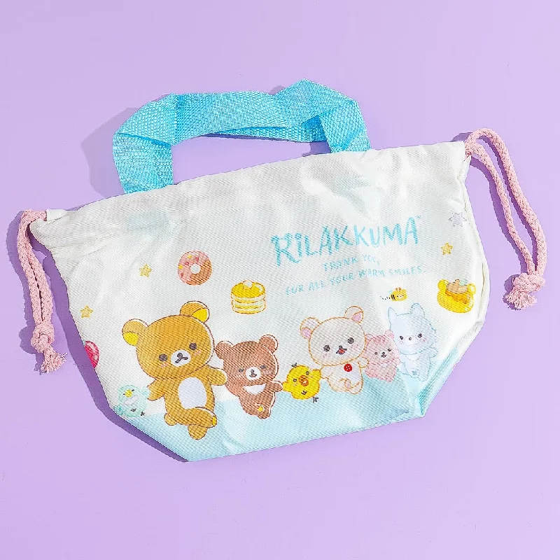 Rilakkuma Warm Smiles Gusseted Drawstring Handbag