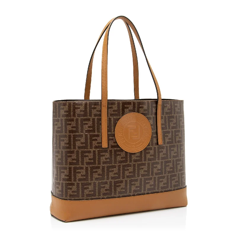 Fendi FF Spalmati Vetrificato Shopper Tote (SHF-23631)