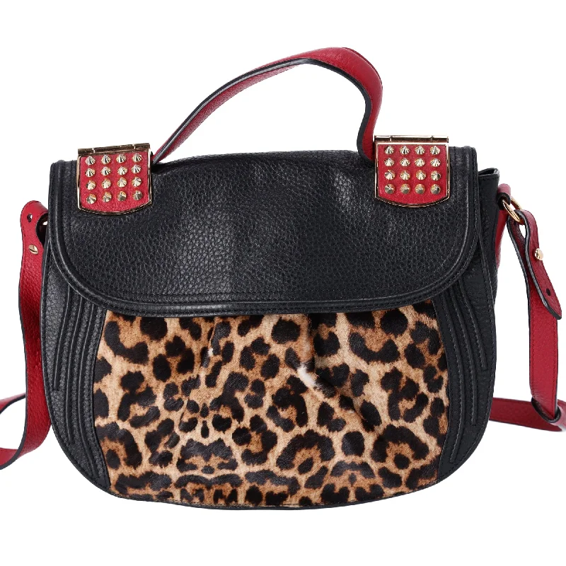 Christian Louboutin Leopard Print Pony Hair Dompteuse Shoulder Bag