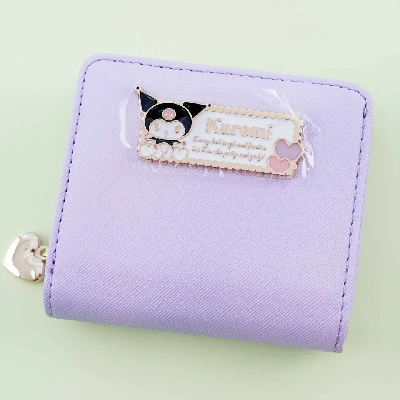 Kuromi Hearts Faux Leather Bi-Fold Wallet