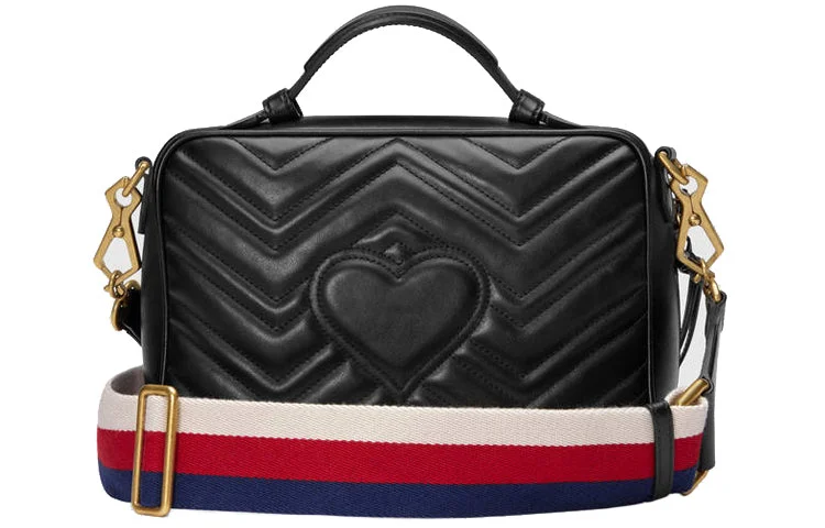 (WMNS) GUCCI GG Marmont Leather Shoulder Bag Black 498100-DTDPT-8975