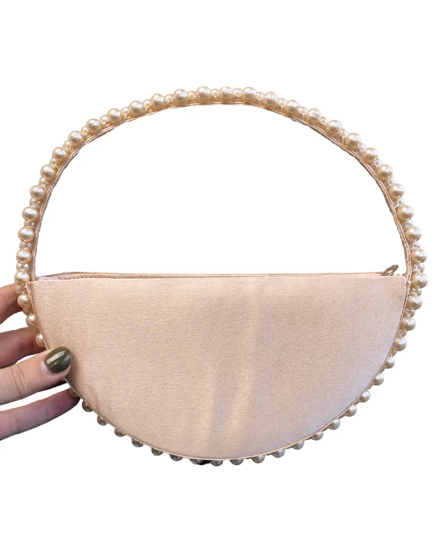 Zhuu Pearl Half Moon Handbag