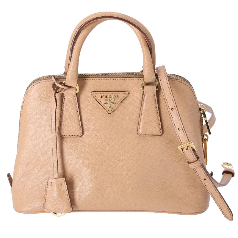 PRADA Promenade Small Handbag Shoulder Bag BL0838 Light Brown Leather