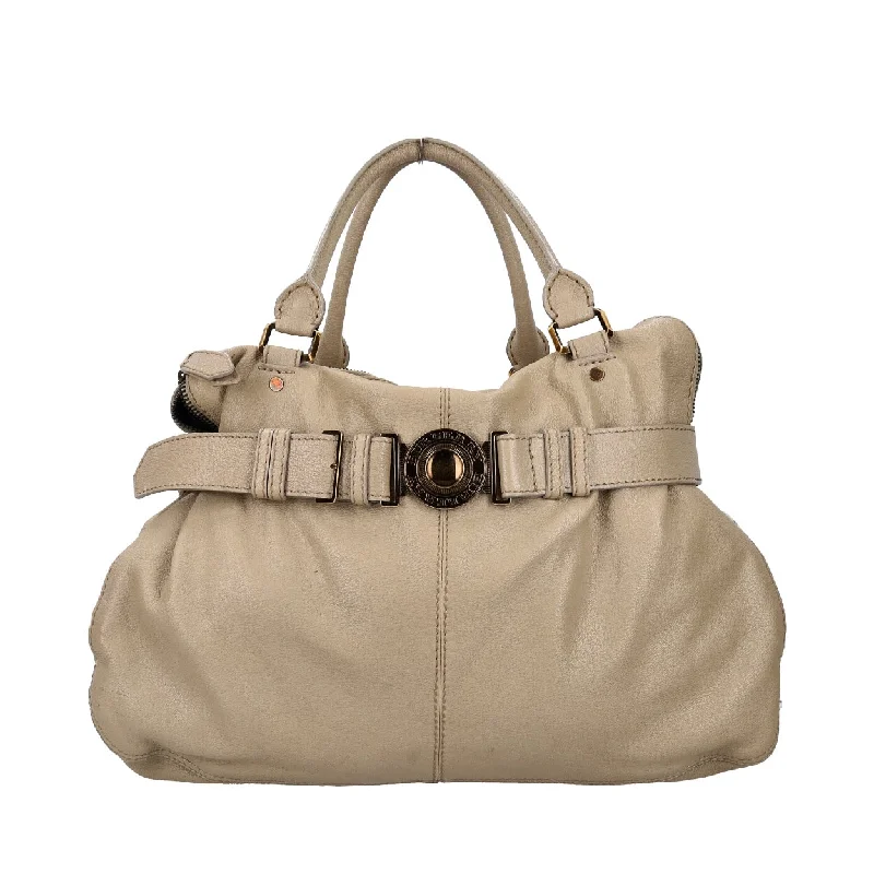 BURBERRY Leather Belted Tote Stone