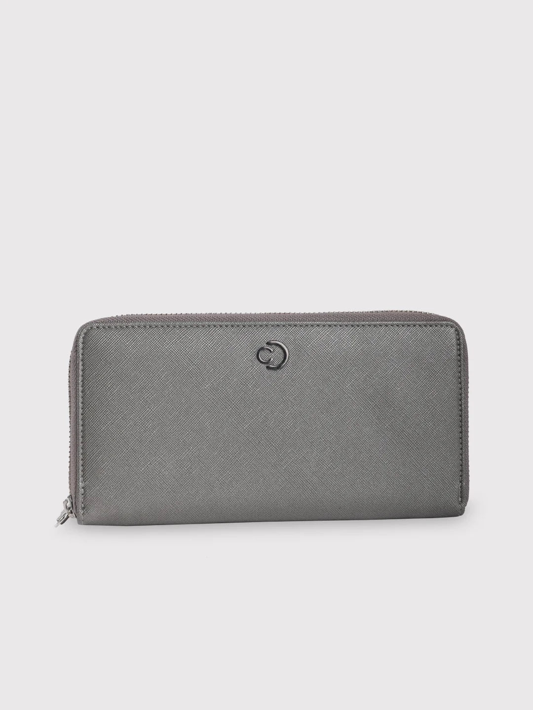 Caprese Mia Wallet Large Zip Around Gunmetal