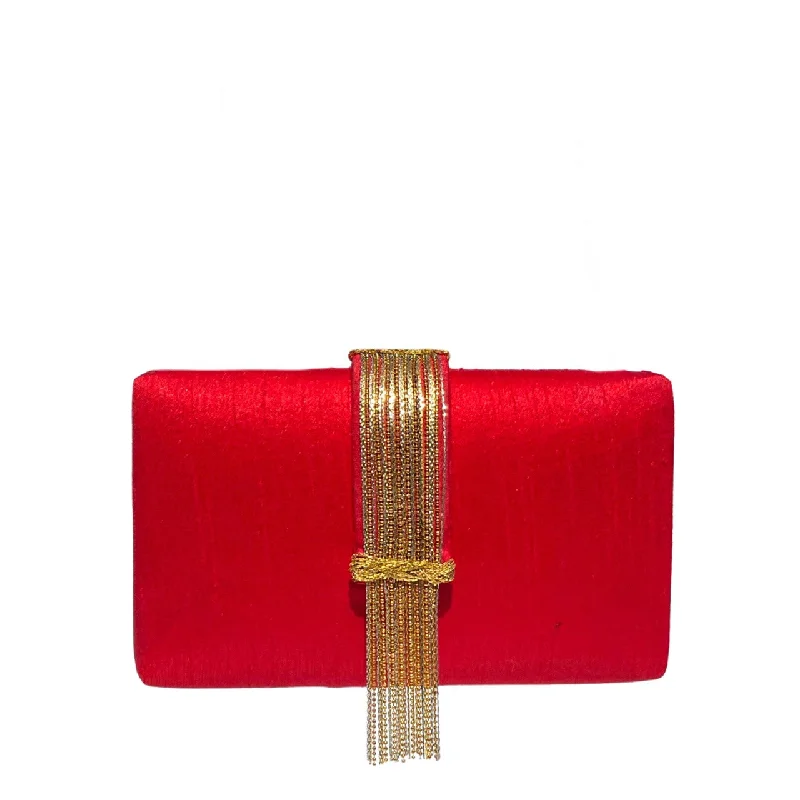 Ruby Fringe Clutch