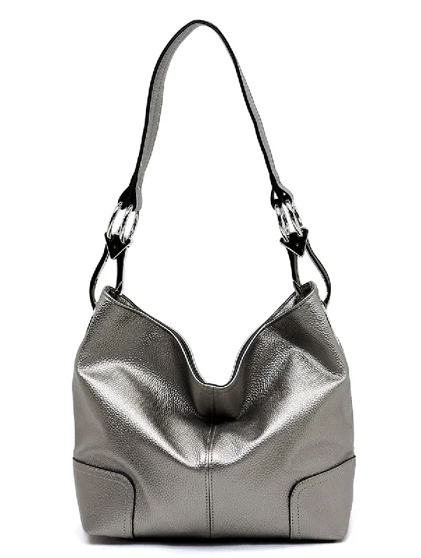 Emery Classic Shoulder Bag in Pewter