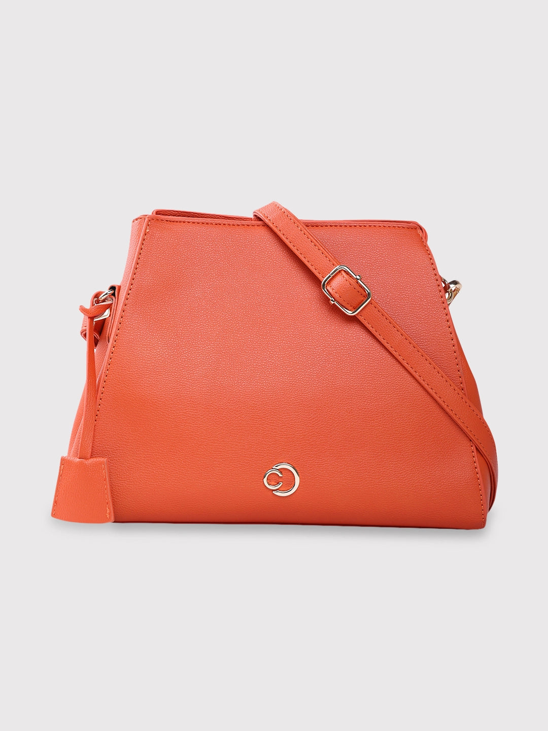 Caprese Milan Satchel Small Solid Women'S Handbag Orange