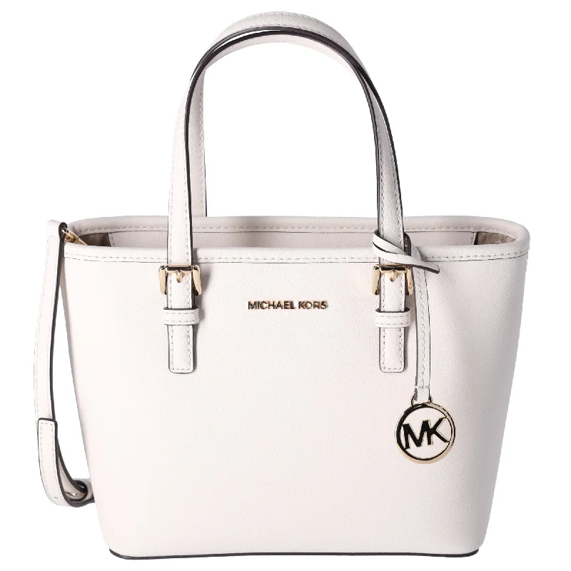 Michael Kors Jet Set XS Carryall Tote Crossbody Light Cream Leather