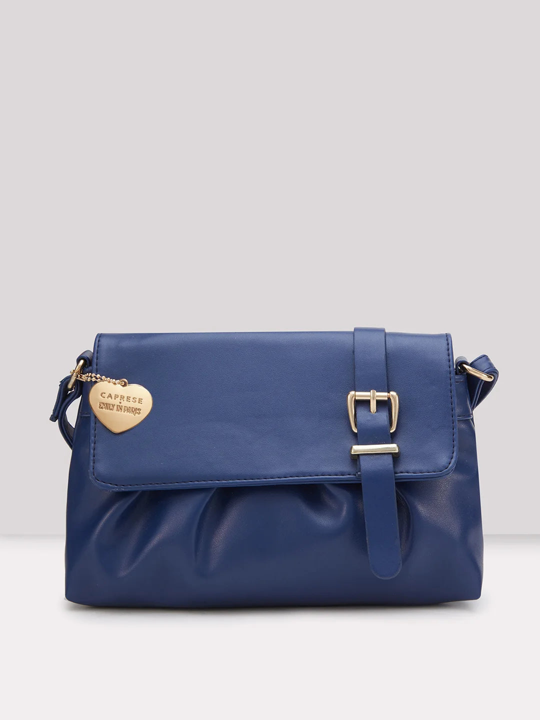 Caprese Emily In Paris Solid Small Sling Handbag Navy