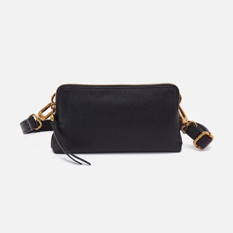 Fern Slim Belt Bag In Pebbled Leather - Black