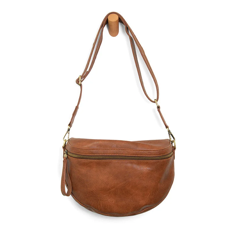 Laura Contrast Strap Sling Belt Bag in Pecan