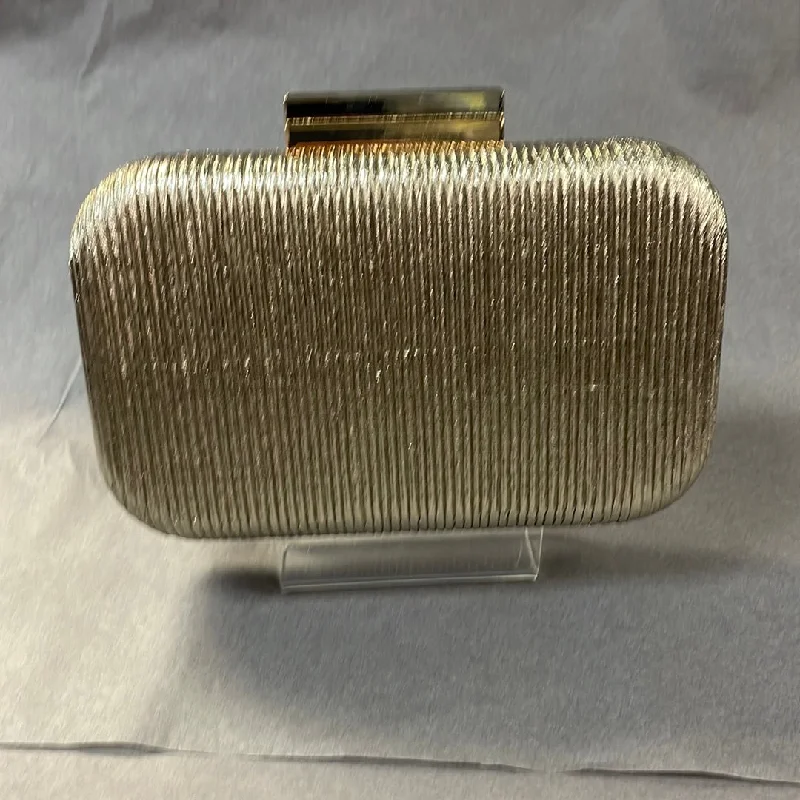 Sondra Roberts Pleated Metallic Box Clutch