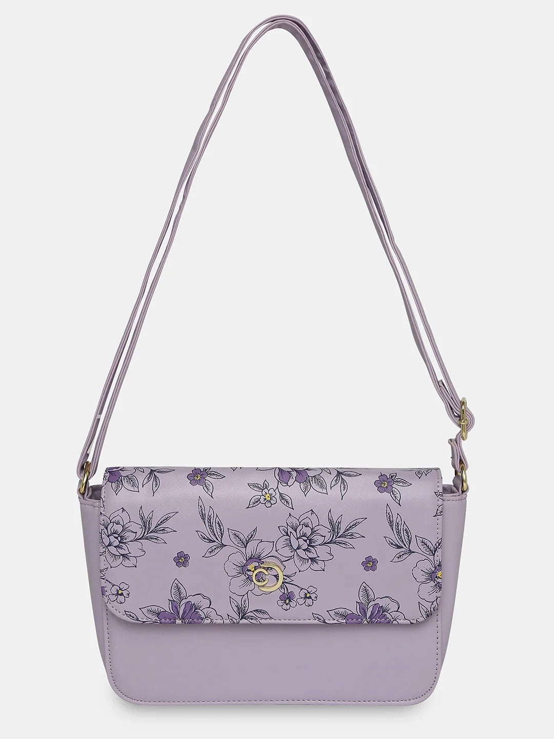 Caprese Snow Sling Small Printed Women'S Handbag Lavender