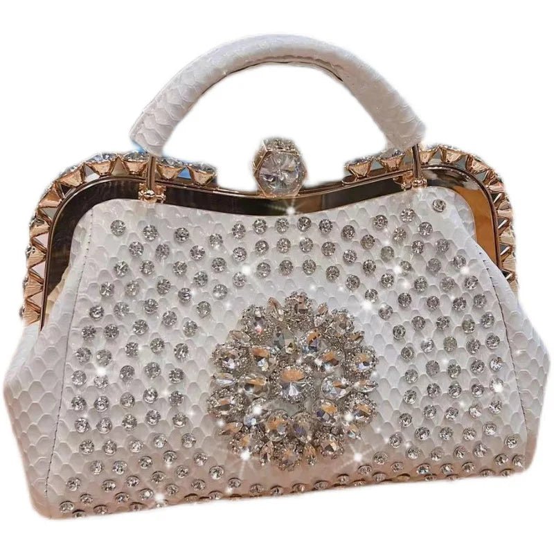 Timeless Elegance: Luxury Diamond-Embellished Women's Leather Handbag