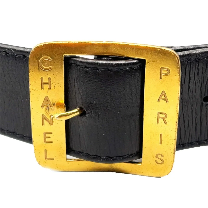 CHANEL - 03P Stamped  PARIS Leather - Black - 32 - Belt