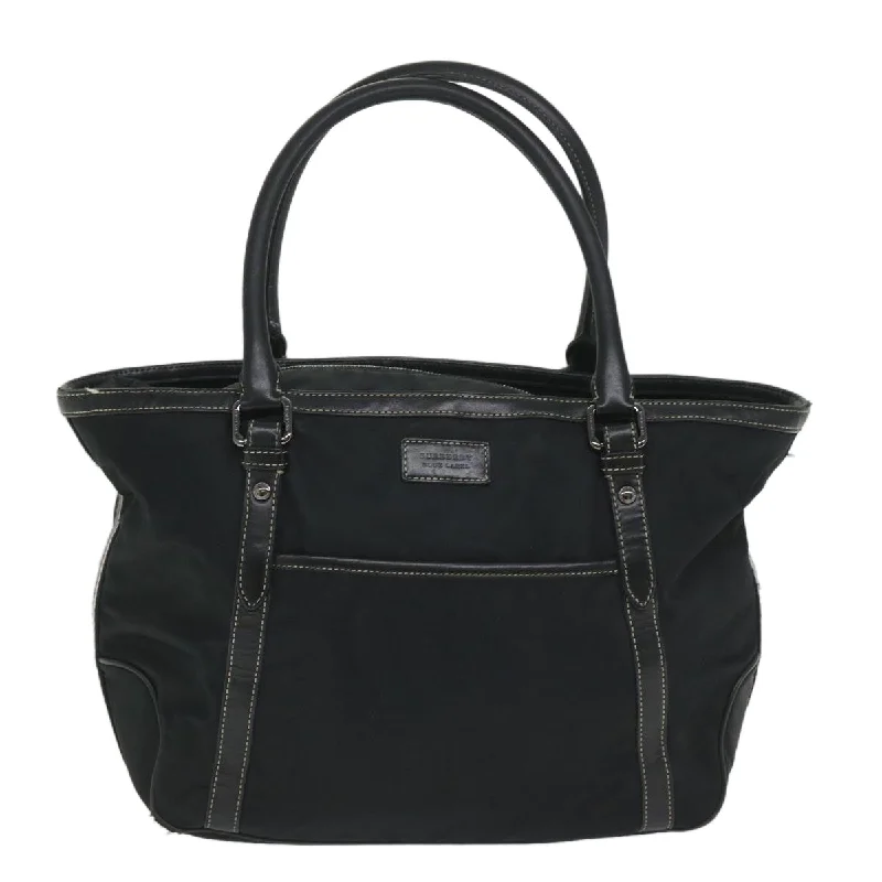 Burberry Blue Label Tote Bag Nylon Black Auth 56630