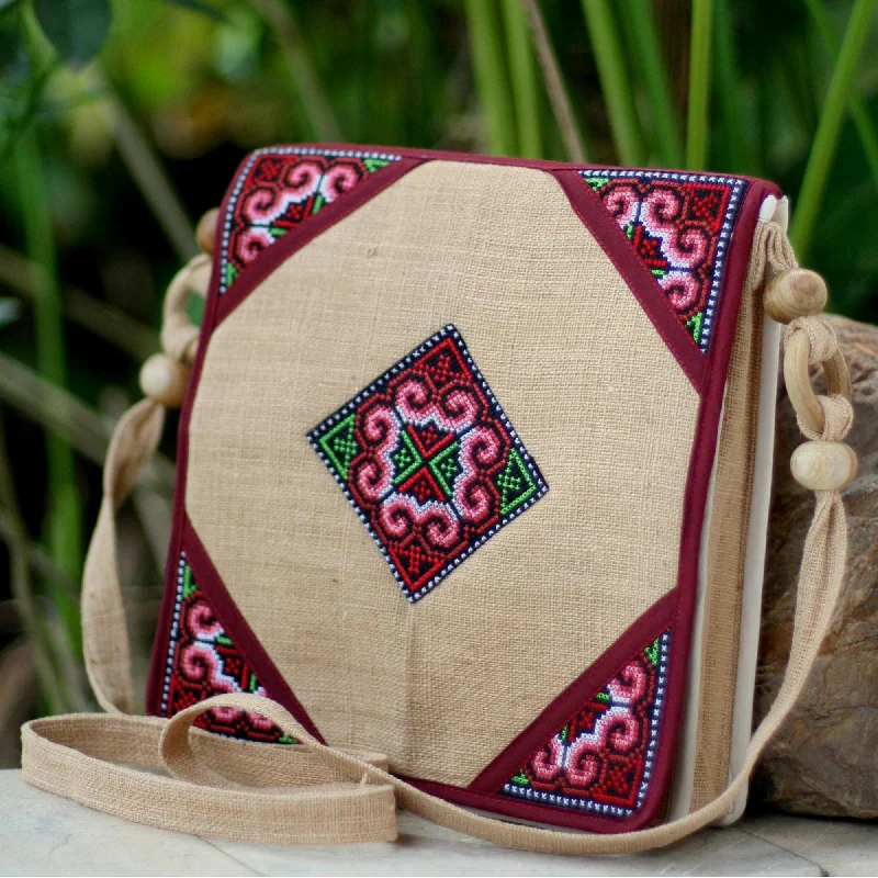 Chiang Kong Hand Crafted Hill Tribe Embroidered Hemp Shoulder Bag