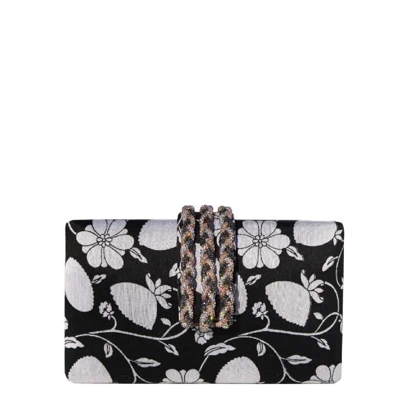 Noir Braided Fringe Clutch