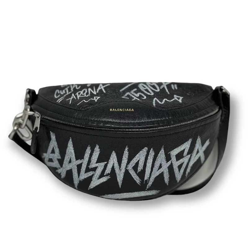 Balenciaga Black Graffiti Souvenir Belt Bag