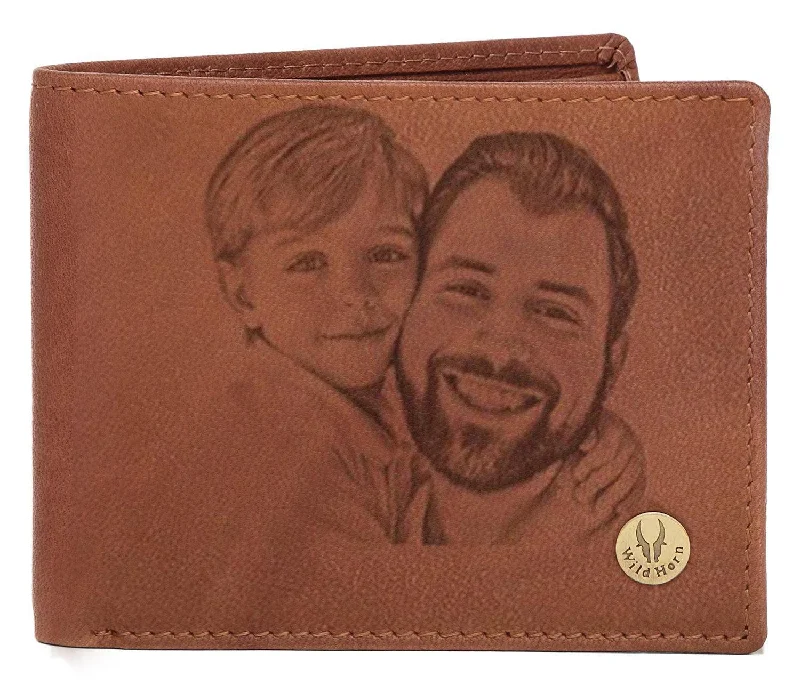 WildHorn® RFID Protected Custom Engraved Personalized High Quality Mens Leather Wallet for Gifting