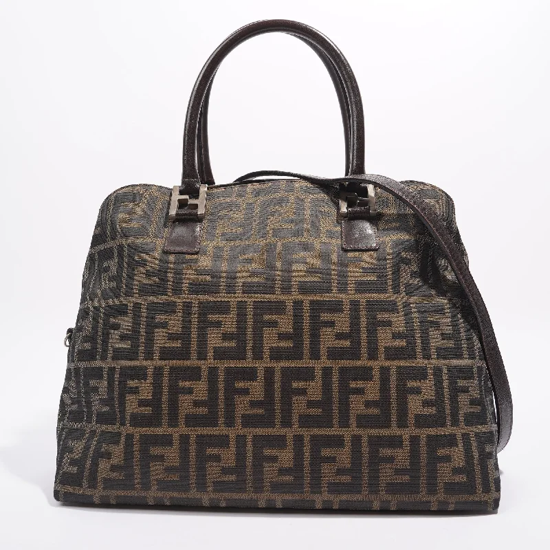 Fendi 2 Way Tote Bag Zucca Print / Brown Canvas