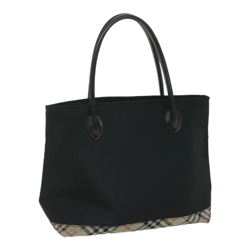 BURBERRY Blue Label Tote Bag Nylon Black Auth bs10845