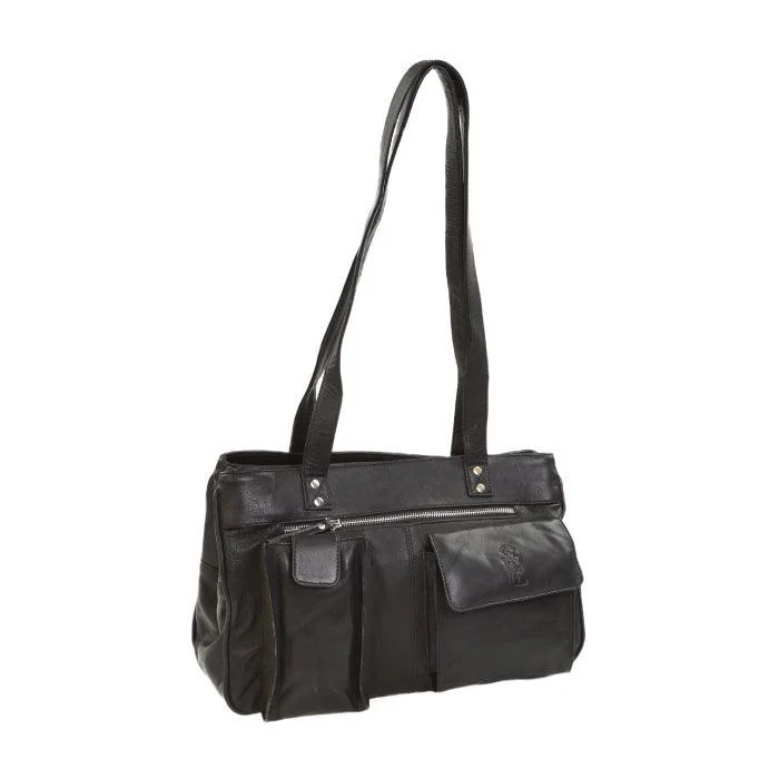 Leather 3 Compartment Handbag