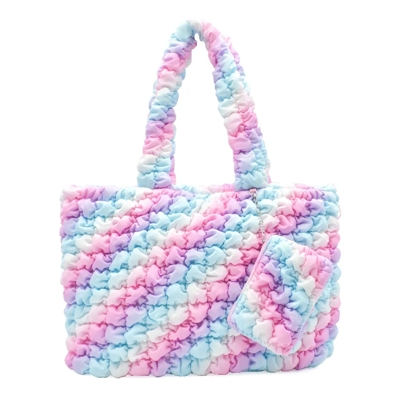 Quilted Scrunchies Large Tote Bag with Coin Purse