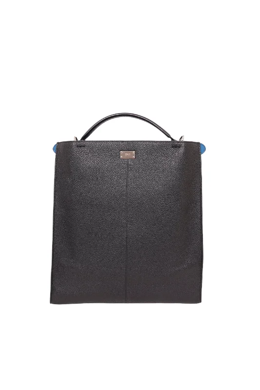 Fendi Black Leather Romano Peekaboo X-Lite Toto With Strap