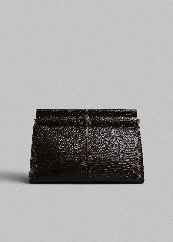 Medium Leather Clutch - Espresso