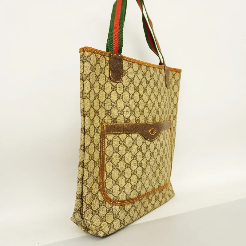 GUCCI  Sherry Line Tote Bag Women's GG Supreme Tote Bag Beige