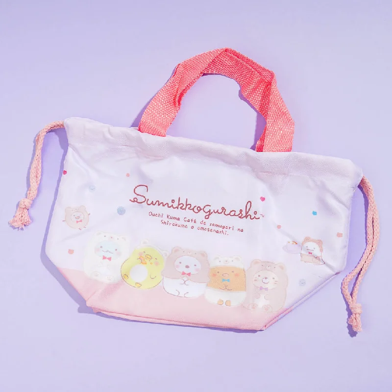 Sumikko Gurashi Bear Cafe Drawstring Handbag