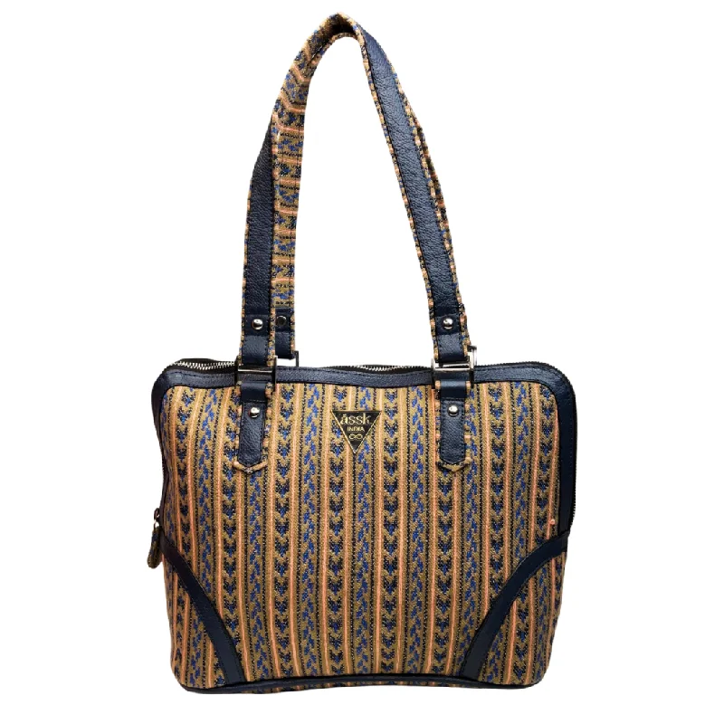 Elegant Handcrafted Women's Tote Bag with Tribal Pattern