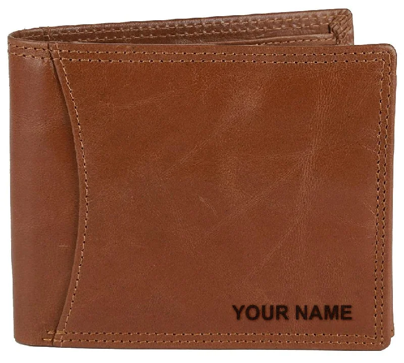 WildHorn® RFID Protected Custom Engraved Personalized High Quality Mens Leather Wallet for Gifting