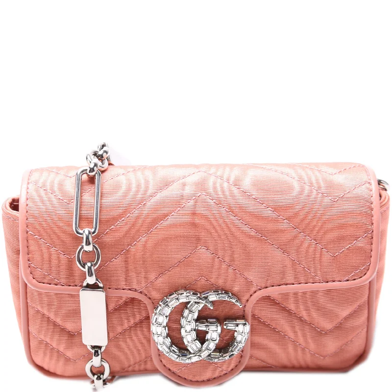 Marmont Rhinestone Moire Mini Belt Bag