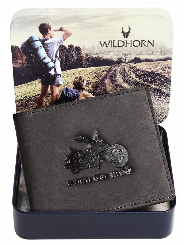 WILDHORN RFID Protected Top Grain Genuine Hunter Leather Wallet for Men