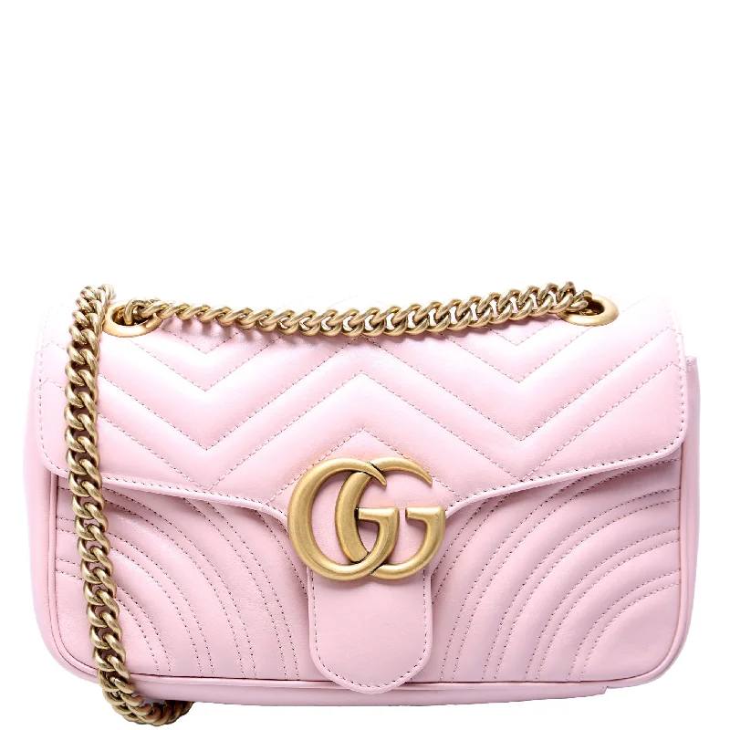 Marmont Leather Shoulder Small Flap Pink