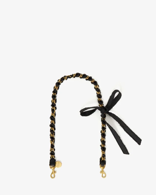 Shoulder Strap Frayed Black Ribbon