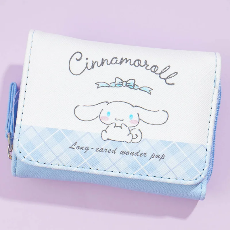 Cinnamoroll Plaid Mini Trifold Wallet