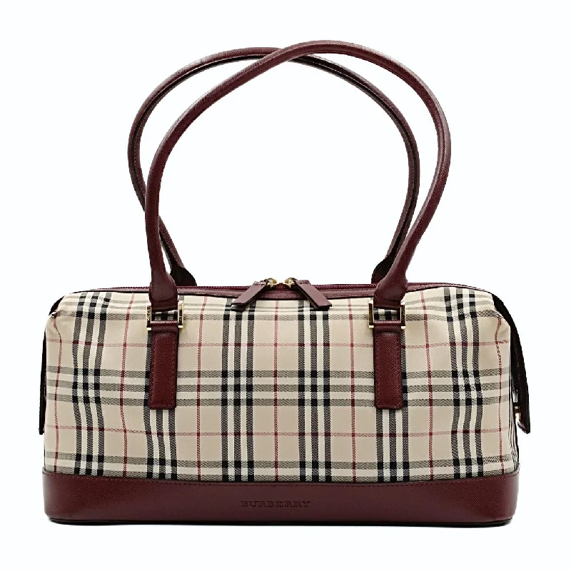 BURBERRY Burberry Burberry shoulder bag in burgundy check canvas and leather