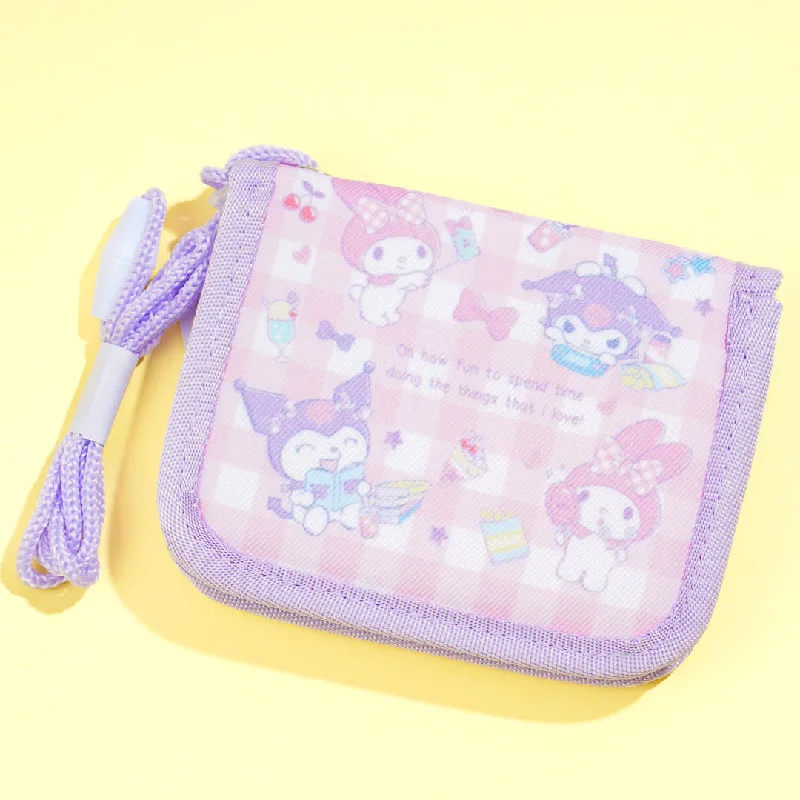 My Melody & Kuromi Picnic Time Wallet With Neck Strap