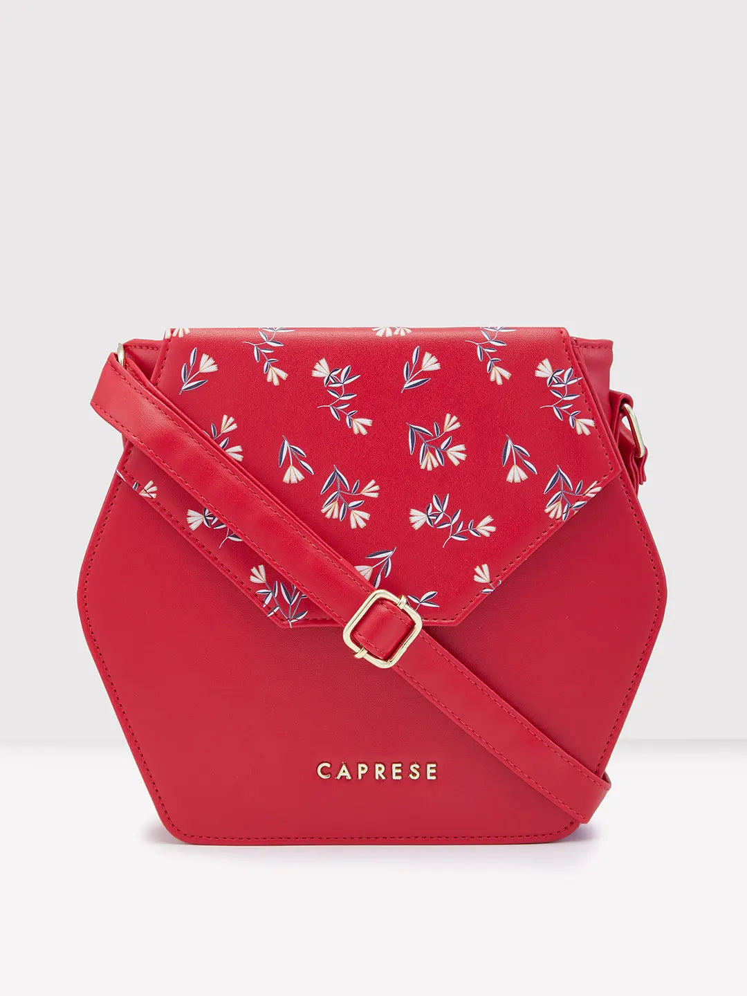 Caprese Merida Sling Medium Printed Women'S Handbag Red