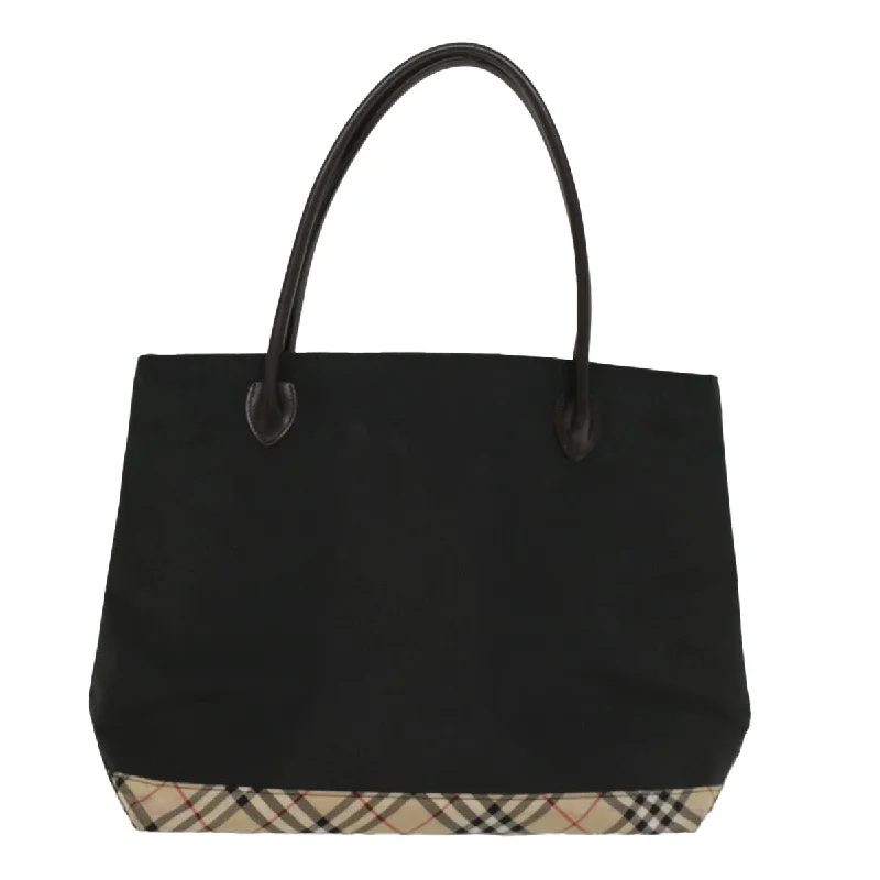 Burberry Blue Label Tote Bag Nylon Black Auth bs8589