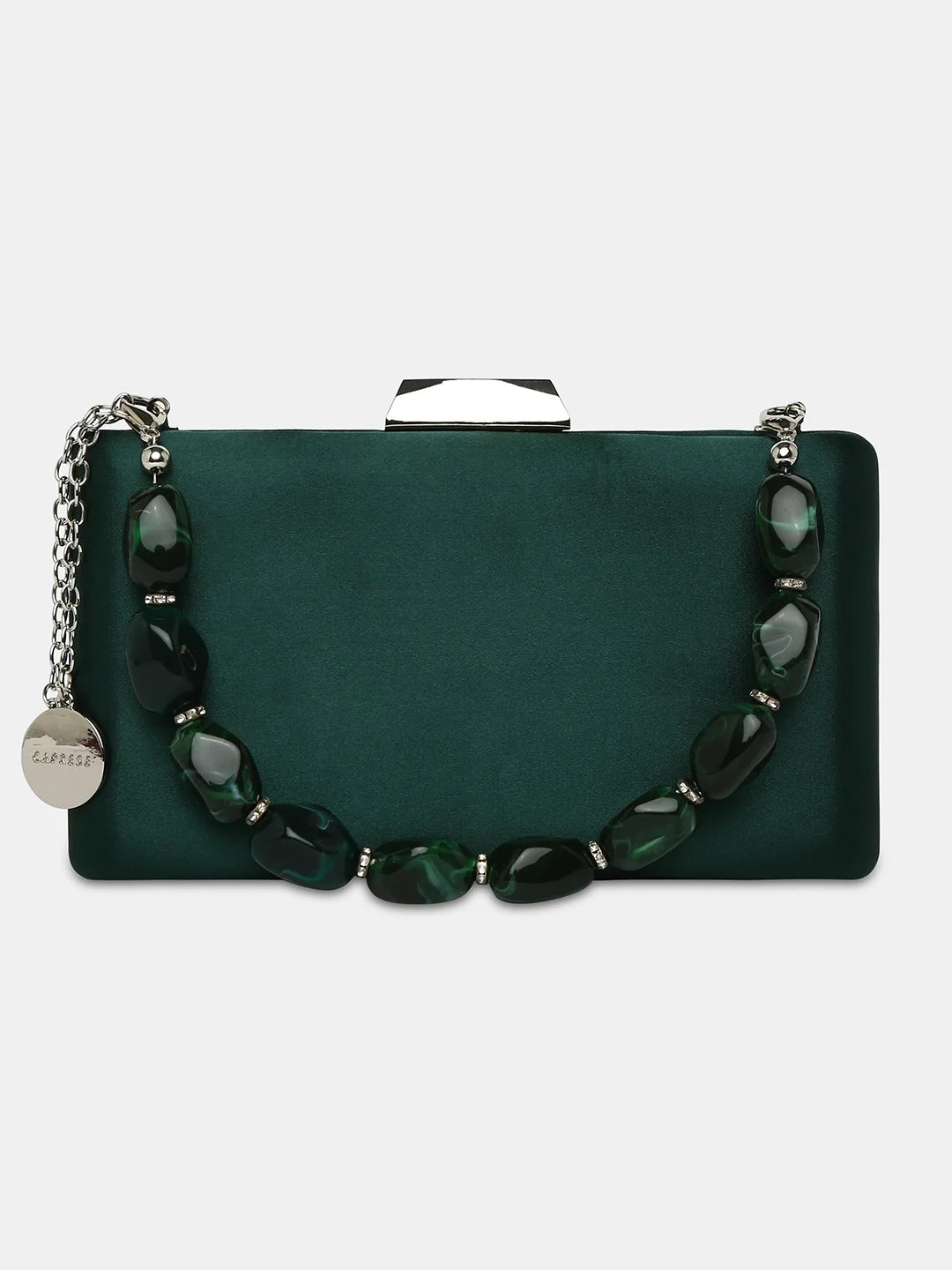 Caprese Hazel Bead Clutch Small Green